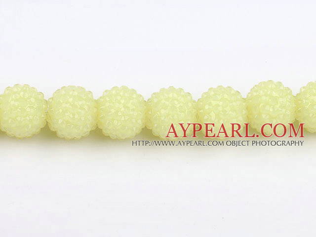 Acrylic bali beads,18mm,light yellow,Sold per 14.17-inch strand