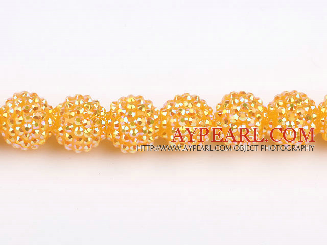 Acrylic bali beads,18mm,golden,Sold per 14.17-inch strand