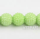Acrylic bali beads,18mm,light green,sold per strand, about 14.17 inches