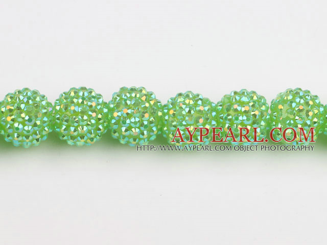 Acrylic bali beads,18mm,grass green,Sold per 14.17-inch strand