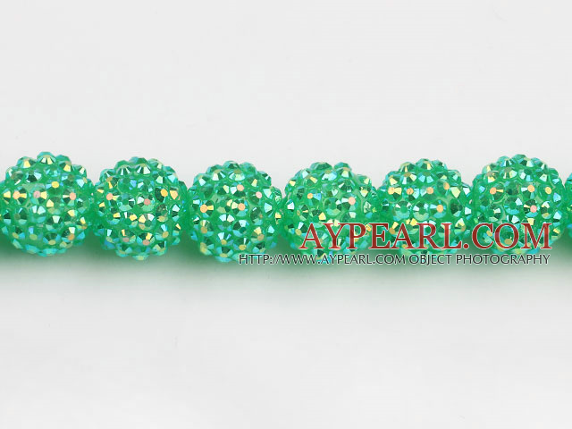Acrylic bali beads,18mm,green,Sold per 14.17-inch strand