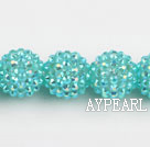 Acrylic bali beads,18mm,cyan,Sold per 14.17-inch strand
