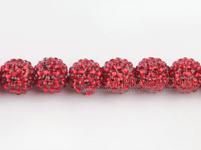 Acrylic bali beads,18mm,red,Sold per 14.17-inch strand