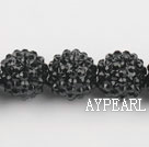 Acrylic bali beads,18mm,black,Sold per 14.17-inch strand
