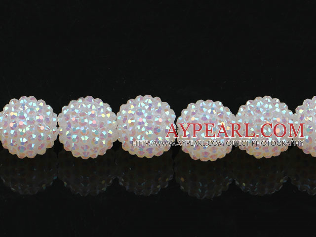Acrylic bali beads,20mm,white,Sold per 14.57-inch strands