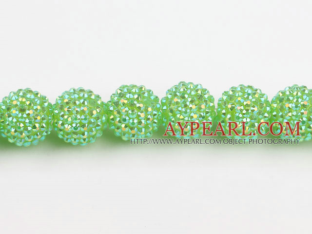 Acrylic bali beads,20mm,green,Sold per 14.57-inch strands