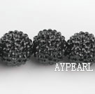 Acrylic bali beads,20mm,black,Sold per 14.57-inch strands