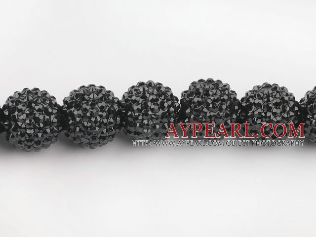 Acrylic bali beads,20mm,black,Sold per 14.57-inch strands