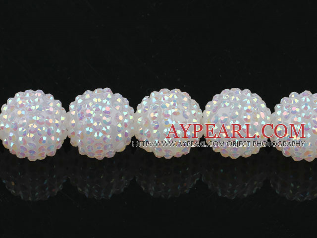 Acrylic bali beads,22mm,white,Sold per 13.78-inch strand
