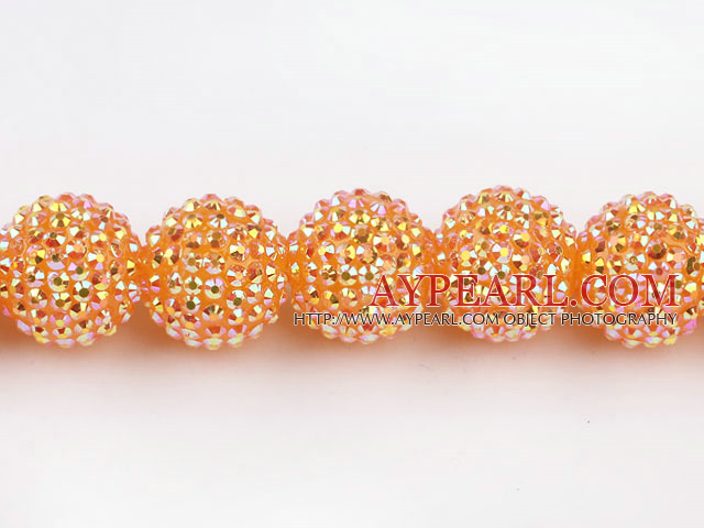 Acrylic bali beads,22mm,orange,Sold per 13.78-inch strand
