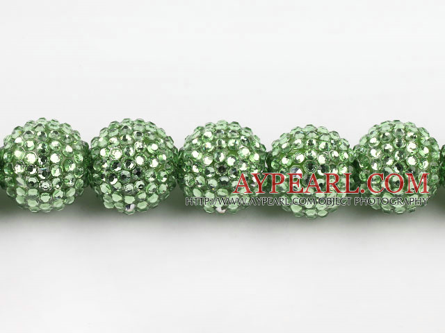 Acrylic bali beads,22mm,green,Sold per 13.78-inch strand