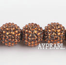 Acrylic bali beads,22mm,brown,Sold per 13.78-inch strand