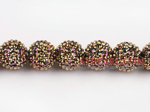 Acrylic bali beads,22mm,golden,Sold per 13.78-inch strand