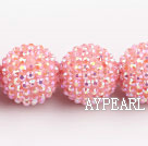 Acrylic bali beads,24mm,baby pink,Sold per 14.57-inch strands