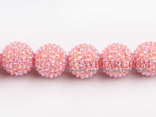 Acrylic bali beads,24mm,baby pink,Sold per 14.57-inch strands