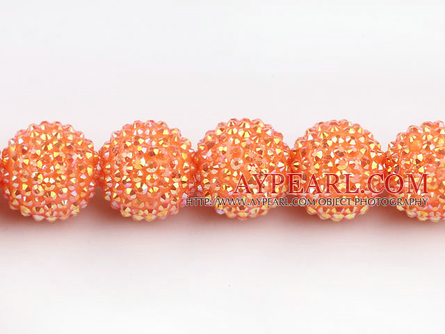 Acrylic bali beads,24mm,orange,Sold per 14.57-inch strands