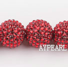 Acrylic bali beads,24mm,red,Sold per 14.57-inch strands