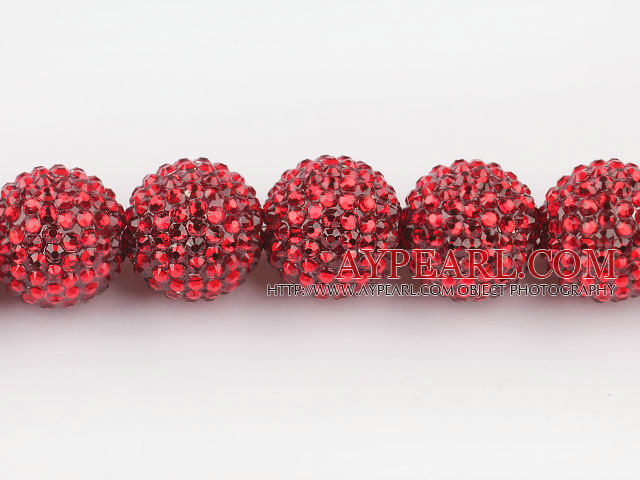 Acrylic bali beads,24mm,red,Sold per 14.57-inch strands