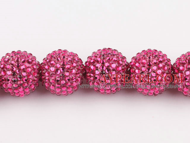 Acrylic bali beads,24mm,rose,Sold per 14.57-inch strands