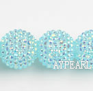 Acrylic bali beads,24mm,light blue,Sold per 14.57-inch strands