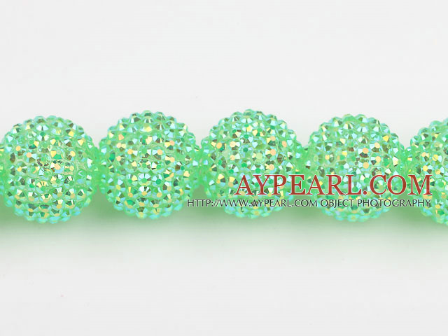 Acrylic bali beads,24mm,green,Sold per 14.57-inch strands