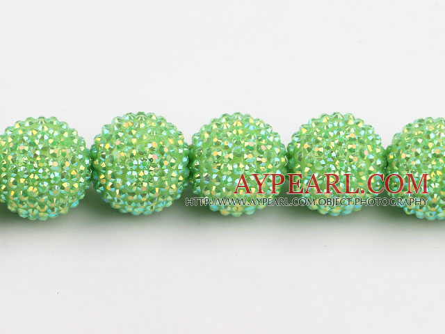 Acrylic bali beads,26mm,green ,Sold per 14.57-inch strands