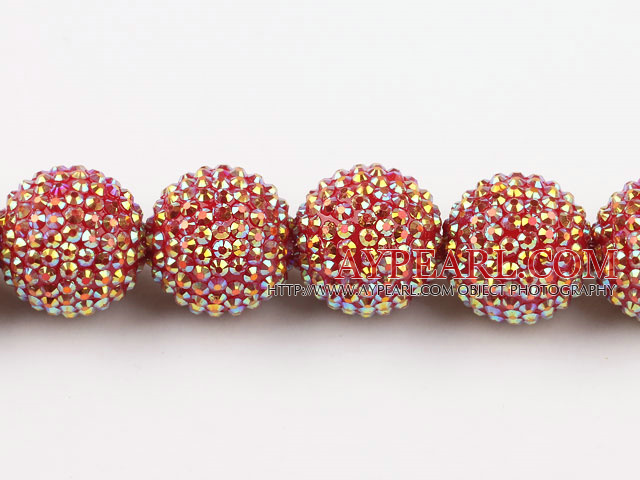 Acrylic bali beads,26mm,red ,Sold per 14.57-inch strands