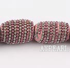 bali beads,14*21mm,pink with copper core ,Sold per 14.17-inch strands