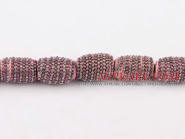 bali beads,14*21mm,pink with copper core ,Sold per 14.17-inch strands