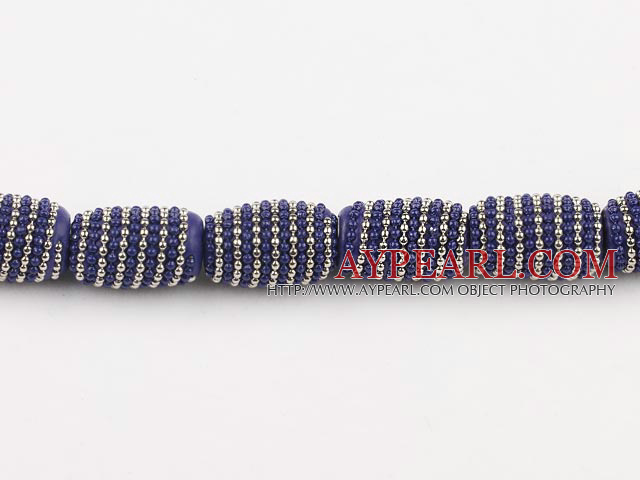 bali beads,14*21mm,blue with copper core ,Sold per 14.17-inch strands