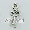 imitation silver metal beads, 14mm, key shape pendant, sold by per pkg