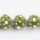 bali beads,20mm ,green with Rhinestone,Sold per 14.57-inch strands
