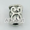 imitation silver spacer metal beads, 6*9mm, tube with pattern, sold by per pkg