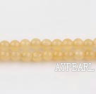 yellow jade beads,4mm round,sold per 15.75-inch strand