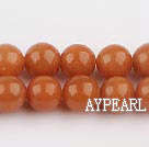 aventurine beads,10mm round, red ,sold per 15.75-inch strand