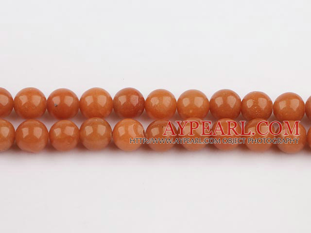 aventurine beads,10mm round, red ,sold per 15.75-inch strand