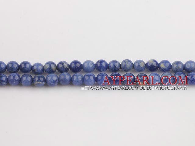 Sodalite beads,6mm round, blue, sold per 15.75-inch strand