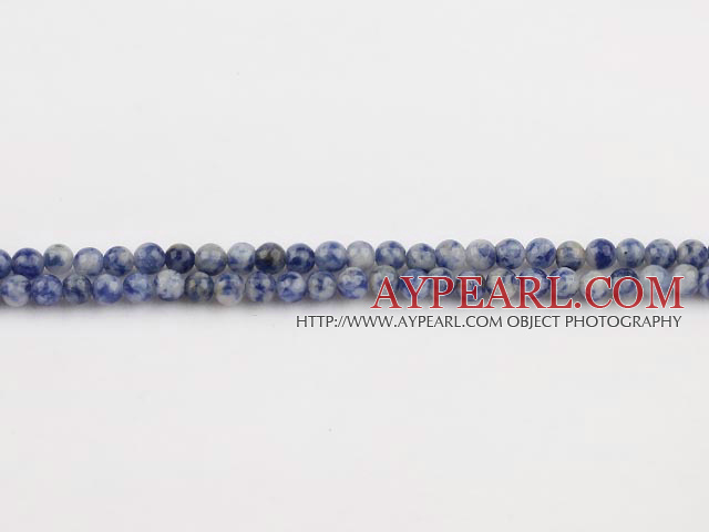 Spotted sodalite beads,4mm round, blue, sold per 15.75-inch strand