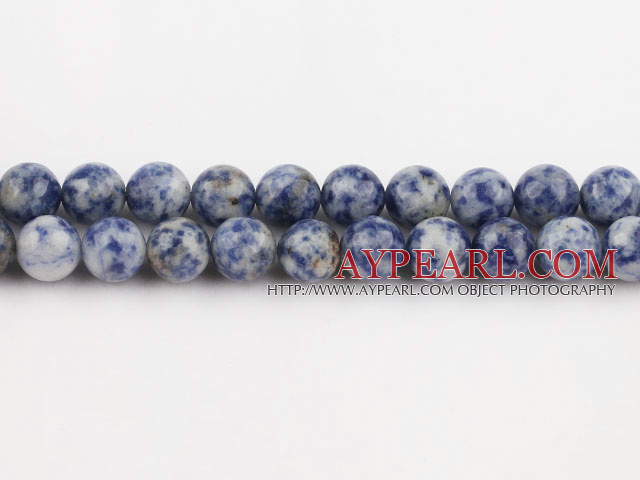 Spotted sodalite beads,10mm round, blue, sold per 15.75-inch strand