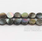 black lip shell beads,8mm flat oval,sold per 15.75-inch strand
