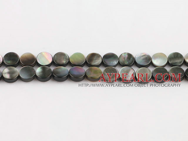 black lip shell beads,8mm flat oval,sold per 15.75-inch strand