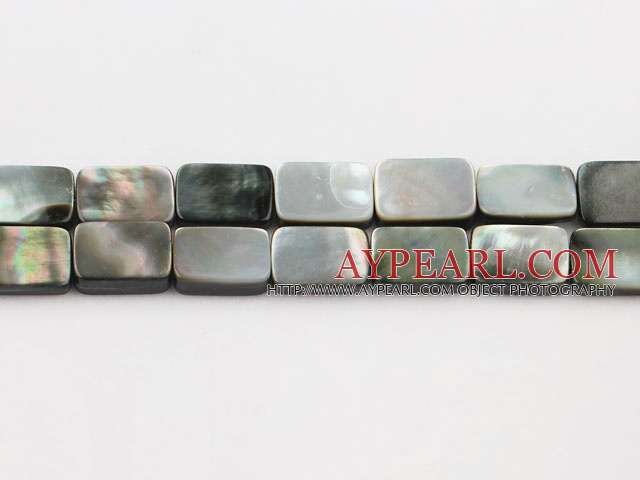 black lip shell beads,10*14mm rectangle,sold per 15.75-inch strand