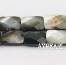 black lip shell beads,10*14mm rectangle,faceted,Sold per 15.75-inch strands