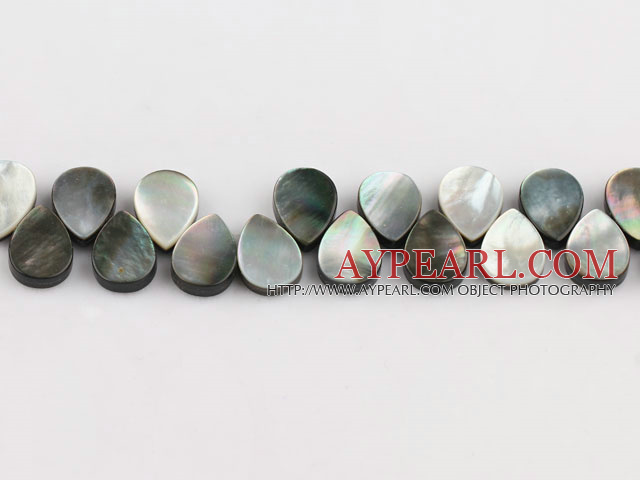 black lip shell beads,10*14mm teardrop,lateral hole,Sold per 15.75-inch strands