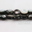 black lip shell beads,6*8mm egg,faceted,Sold per 15.75-inch strands