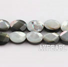 black lip shell beads,8*10mm egg,faceted,Sold per 15.75-inch strands