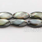 black lip shell beads,8*16mm egg,faceted,Sold per 15.75-inch strands