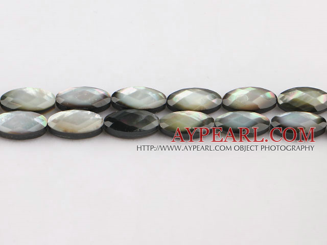 black lip shell beads,8*16mm egg,faceted,Sold per 15.75-inch strands