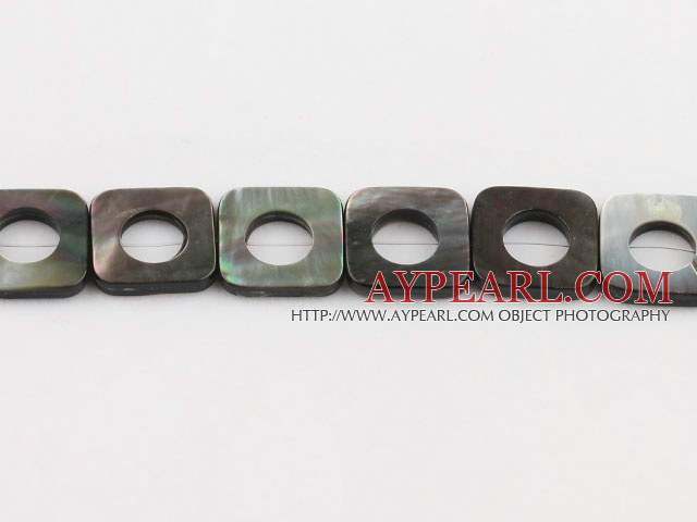 black lip shell beads,3*18mm square,hollow,Sold per 15.75-inch strands