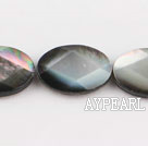 black lip shell beads,15*20mm egg,faceted,Sold per 15.75-inch strands